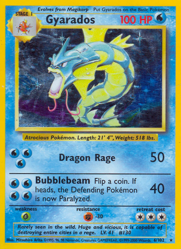 Gyarados Base set 4th print