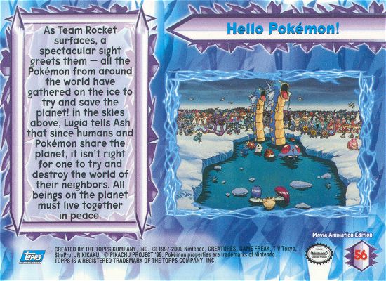 Hello Pokémon! - 56 - Topps - Pokemon the Movie 2000 - back