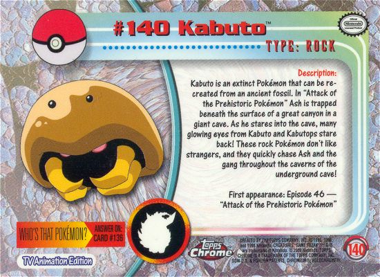 Kabuto - 140 - Topps - Chrome series 2 - back