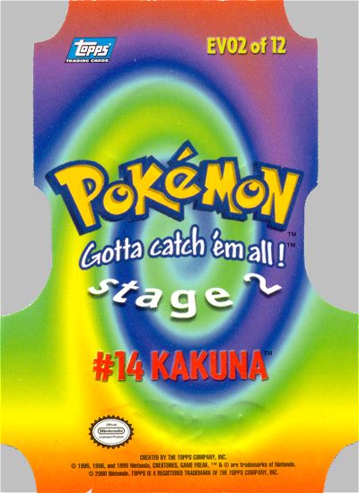 Kakuna - EVO2 of 12 - Topps - Series 2 - back