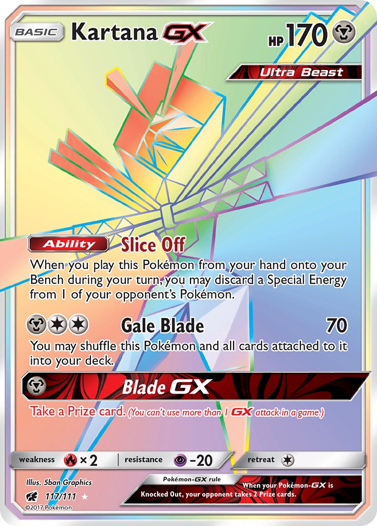 Kartana SV33/SV94 Shiny Rare Sun & Moon Hidden Fates Pokemon Card Near