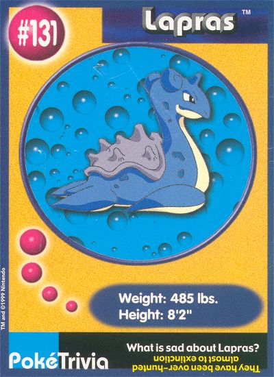 Lapras - 131 - Burger King  - front