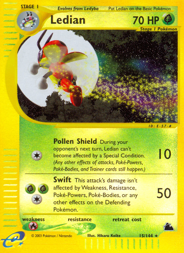 Ledian - 15/144 - Reverse holo - Skyridge