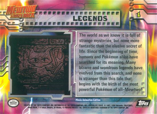 Legends - 1 - Topps - Pokemon the first movie - back