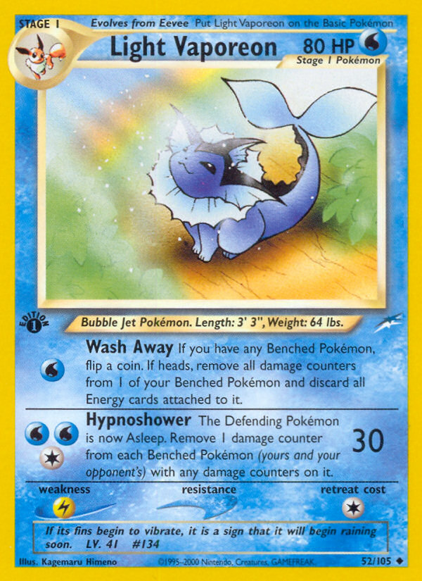 Light Vaporeon - Neo Destiny - First Edition