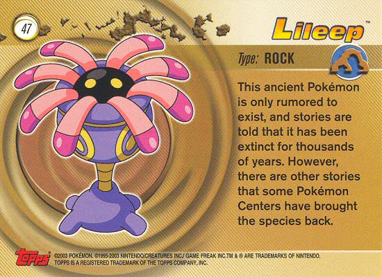 Lileep - 47 - Topps - Pokemon Advanced - back