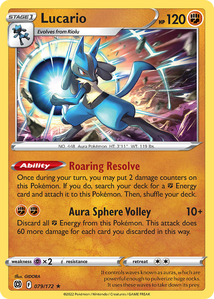 Check the actual price of your Lucario 079/172 Pokemon card