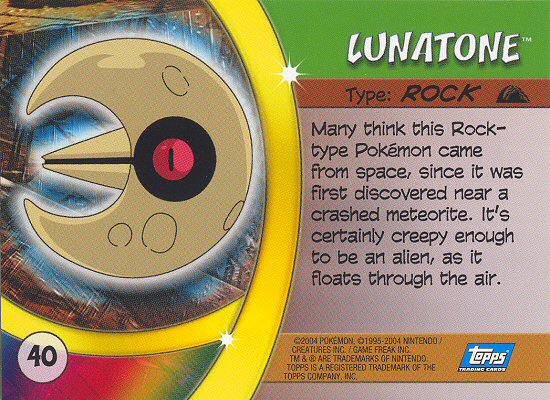 Lunatone - 40 - Topps - Pokemon Advanced Challenge - back