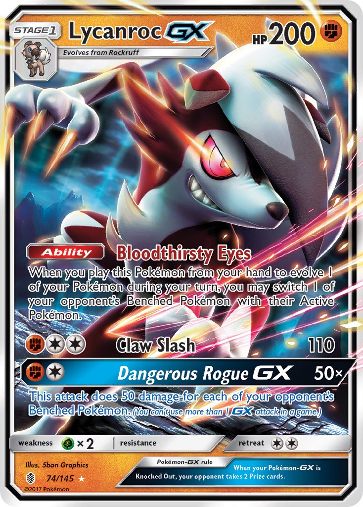 Lycanroc-GX - 74 - Guardians Rising