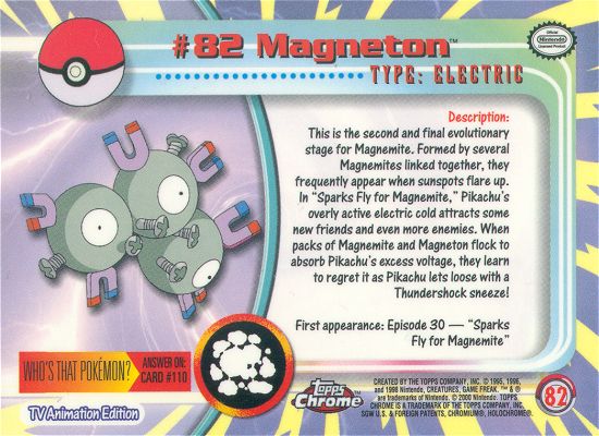 Magneton - 82 - Topps - Chrome series 2 - back