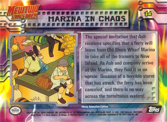 Marina in Chaos - 14 - Topps - Pokemon the first movie - back