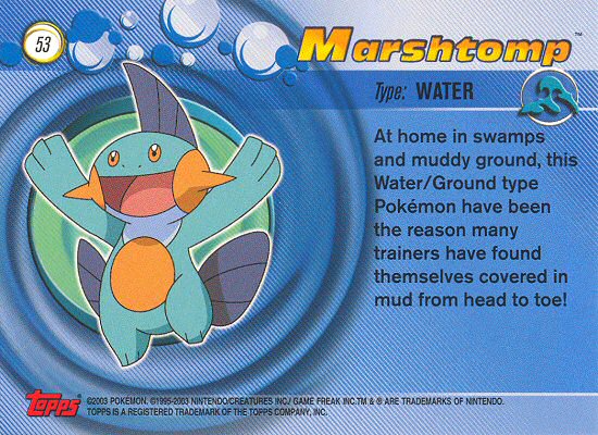 Marshtomp - 53 - Topps - Pokemon Advanced - back
