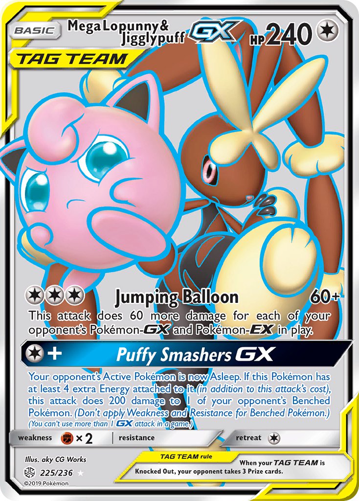 Mega Lopunny & Jigglypuff-GX - 225 - Cosmic Eclipse