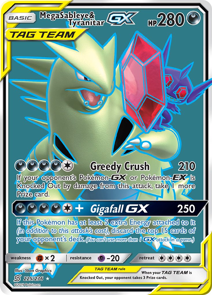 Mega Sableye & Tyranitar-GX - 225 - Unified Minds