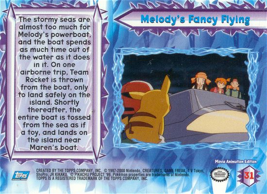 Melody's Fancy Flying - 31 - Topps - Pokemon the Movie 2000 - back