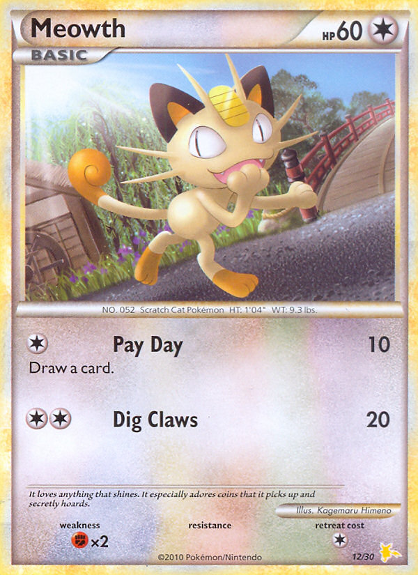 Meowth - 12 - HGSS Trainer Kit Raichu