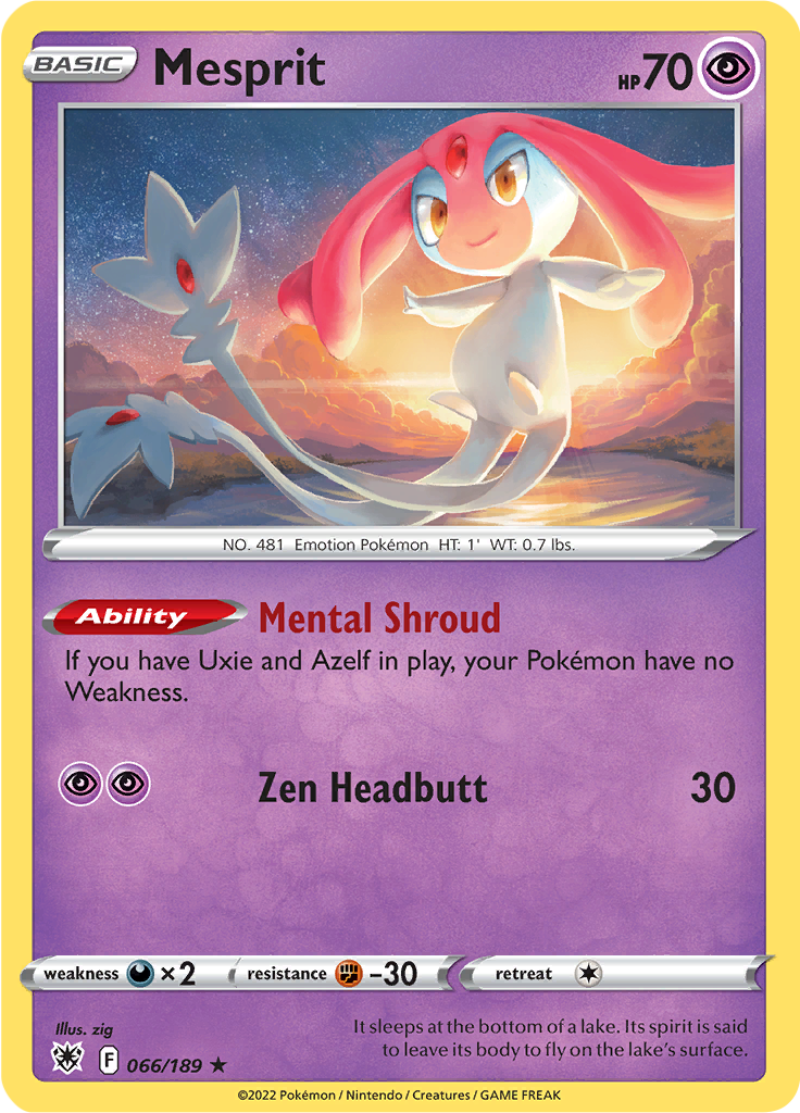 Check the actual price of your Mesprit 066/189 Pokemon card