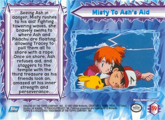 Misty To Ash's Aid - 59 - Topps - Pokemon the Movie 2000 - back