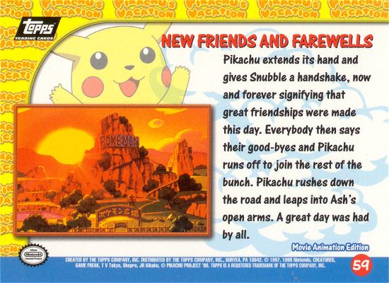 New Friends and Farewells - 59 - Topps - Pokemon the first movie - back