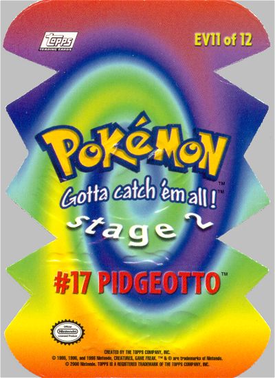 Pidgeotto - EV11 of 12 - Topps - Series 3 - back
