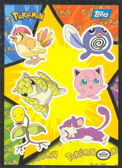 Pidgeotto, Poliwag, Sandshrew, Jigglypuff, Bellsprout, Rattata