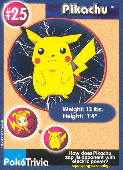 Pikachu - 25 - Burger King  - front