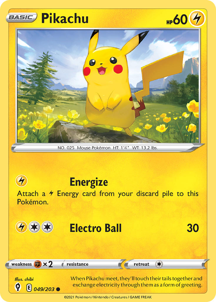 Check the actual price of your Pikachu 049/203 Pokemon card