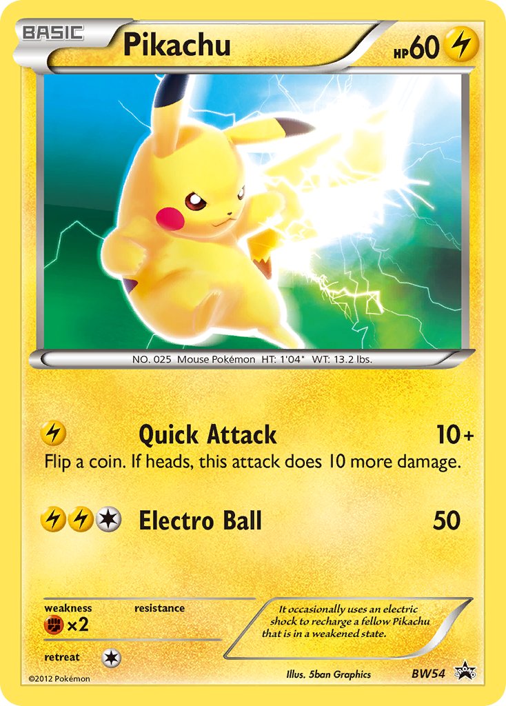 Pikachu - BW54 - Black & White Promos