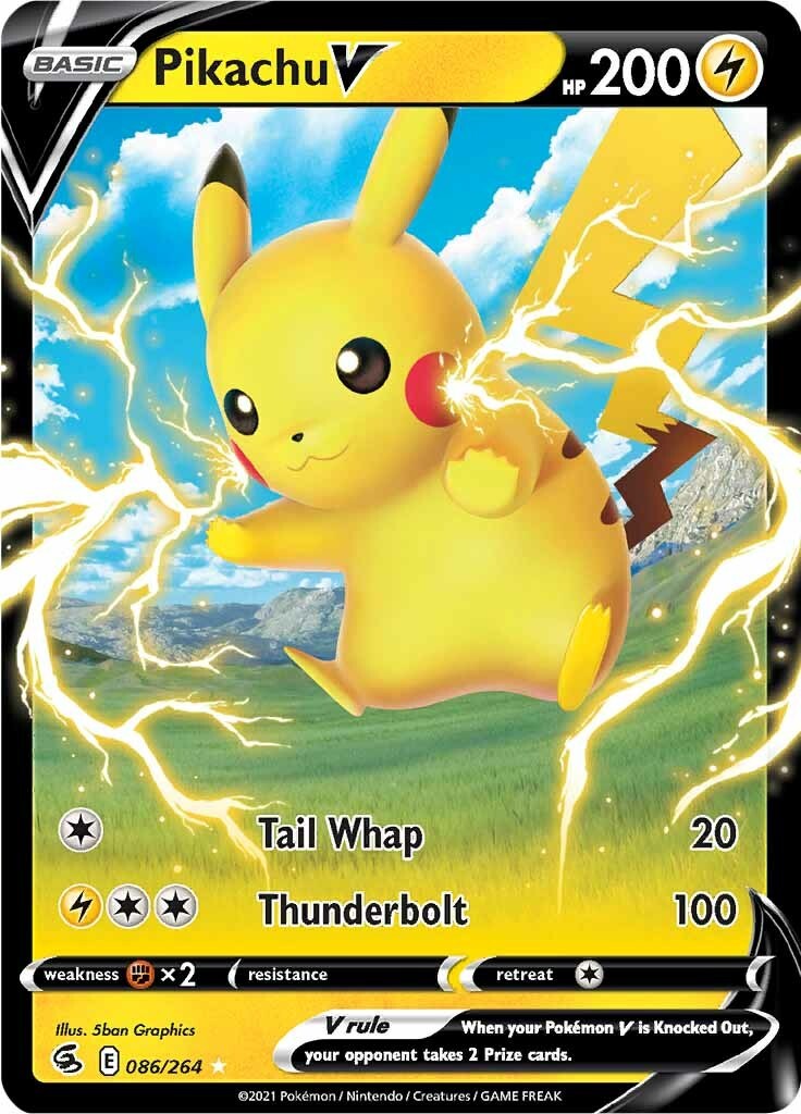 Check the actual price of your Pikachu V 086/264 Pokemon card