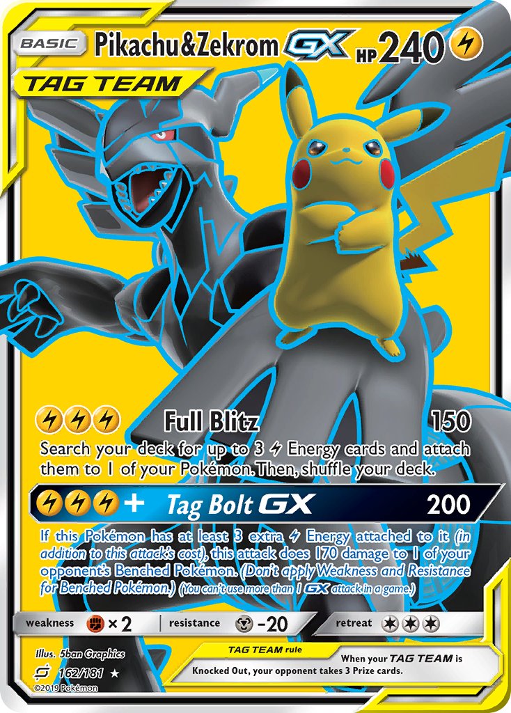 Pikachu & Zekrom-GX - 162 - Team Up