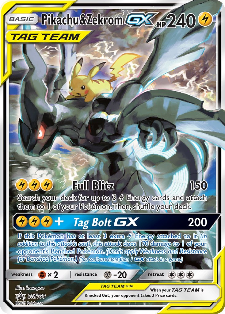 Pikachu & Zekrom-GX - SM168 - Sun & Moon Promos