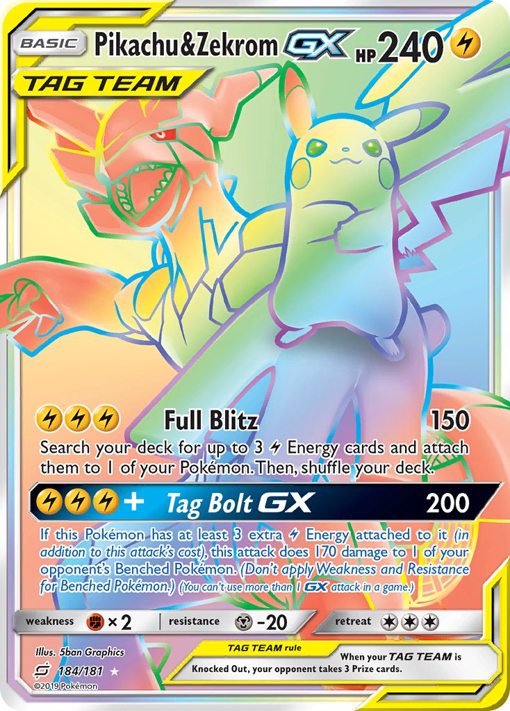 Pikachu & Zekrom GX - Sun & Moon: Team Up - Pokemon