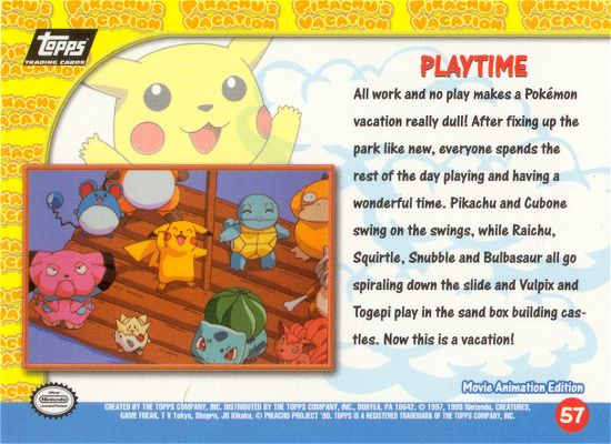 Playtime - 57 - Topps - Pokemon the first movie - back