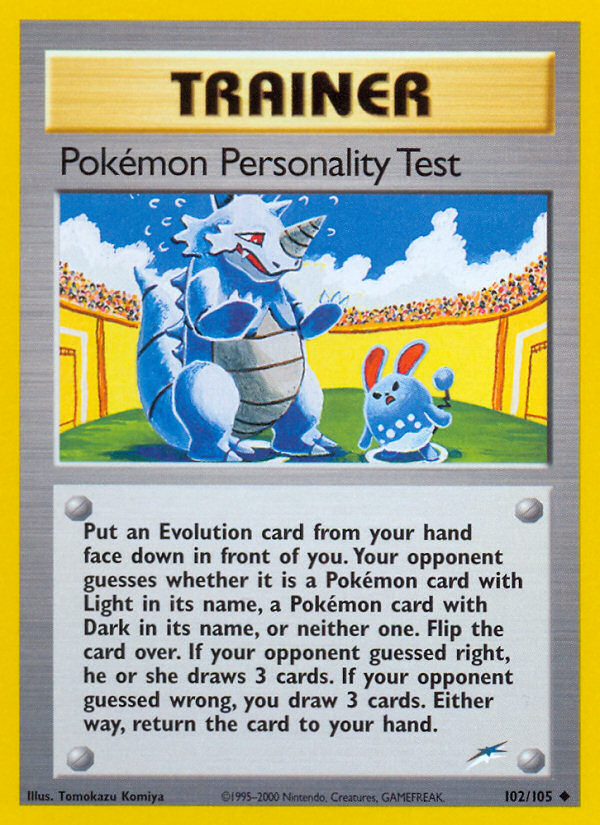 Pokémon Personality Test - Neo Destiny - Unlimited