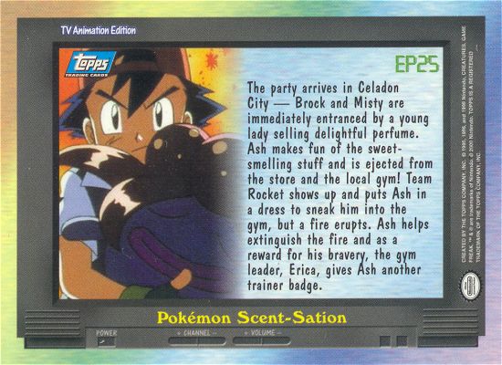 Pokémon Scent-Sation - EP25 - Topps - Series 2 - back