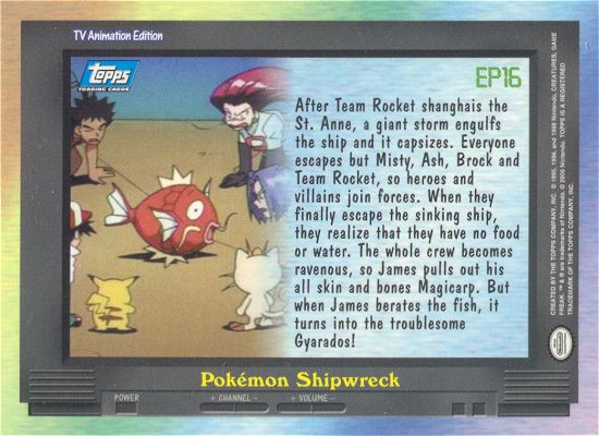 Pokémon Shipwreck - EP16 - Topps - Series 2 - back
