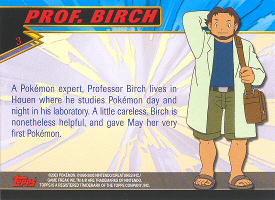 Prof. Birch - 3 - Topps - Pokemon Advanced - back