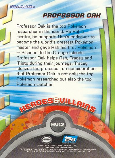 Professor Oak - HV12 - Topps - Series 3 - back