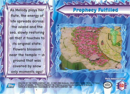 Prophecy Fulfilled - 62 - Topps - Pokemon the Movie 2000 - back