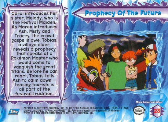 Prophecy Of The Future - 23 - Topps - Pokemon the Movie 2000 - back