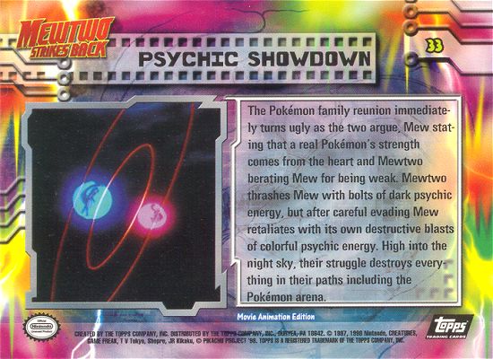 Psychic Showdown - 33 - Topps - Pokemon the first movie - back