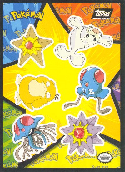 Staryu, Seel, Psyduck, Tentacool, Tentacruel, Starmie