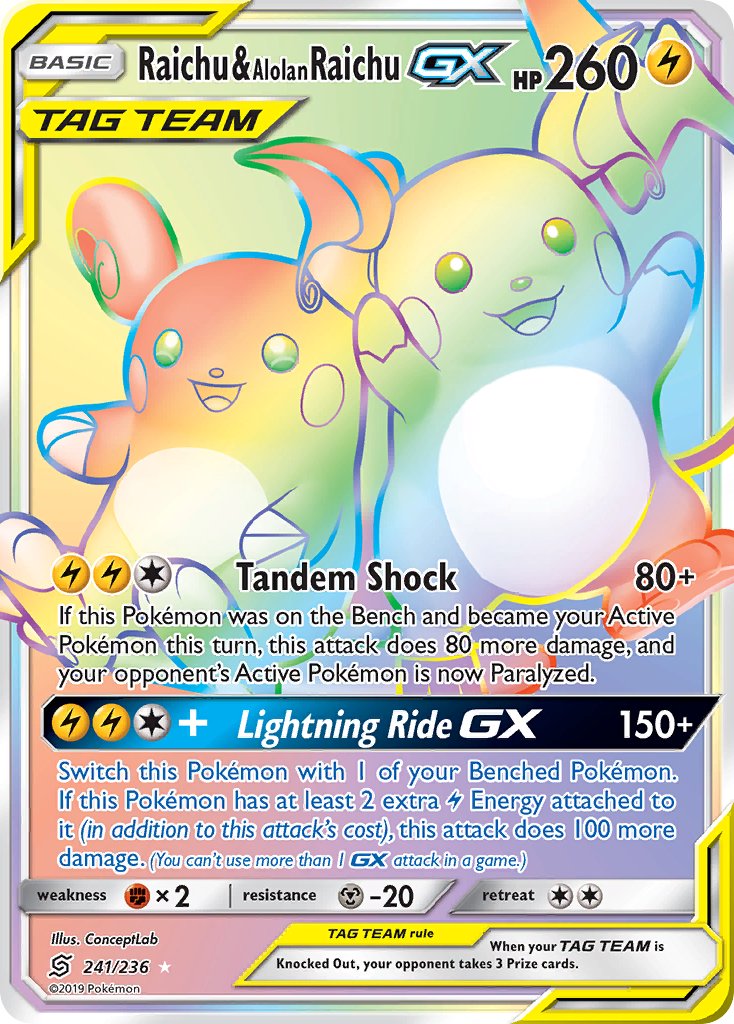 Raichu & Alolan Raichu-GX - 241 - Unified Minds