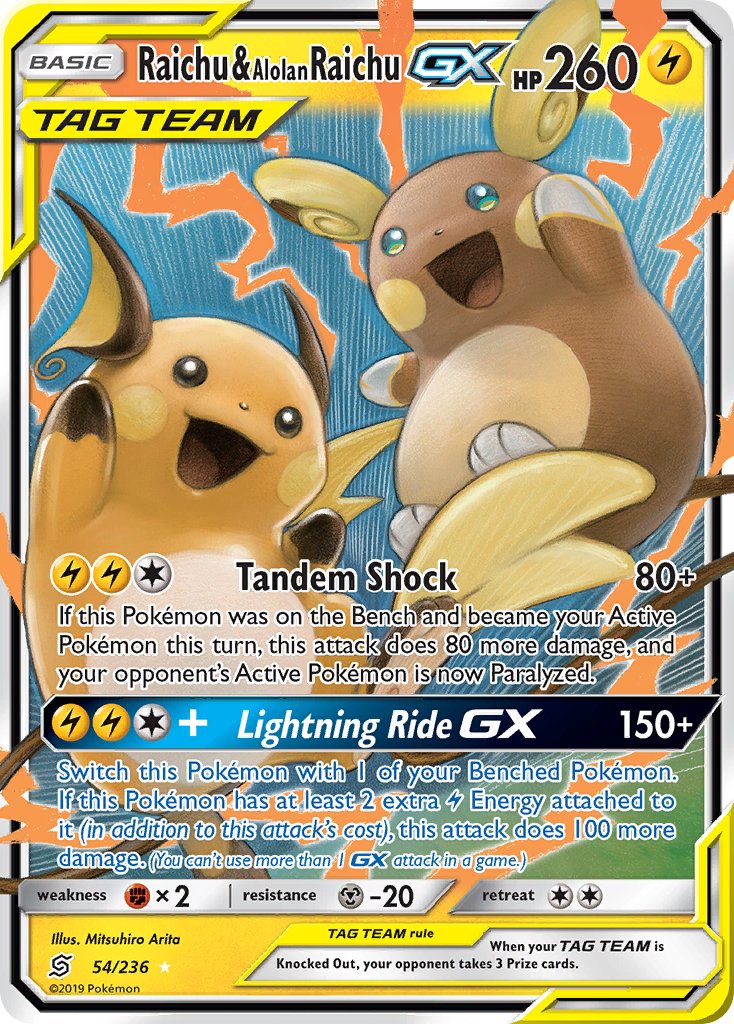 Raichu & Alolan Raichu-GX - 54 - Unified Minds