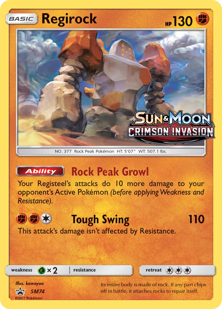 Regirock - SM74 - Sun & Moon Promos