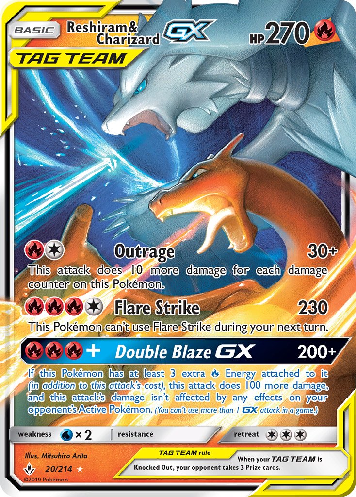 Reshiram & Charizard GX 2019 Pokemon TCG Sun & Moon Unbroken Bonds