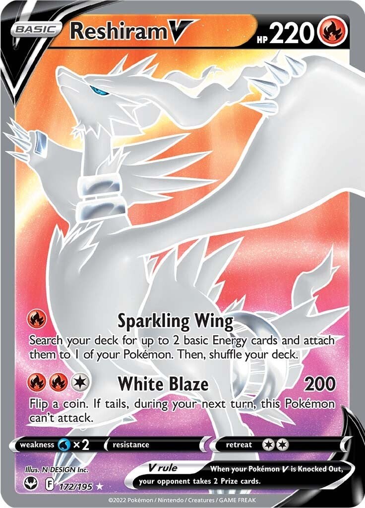 Reshiram V (Full Art) - 172 - Silver Tempest