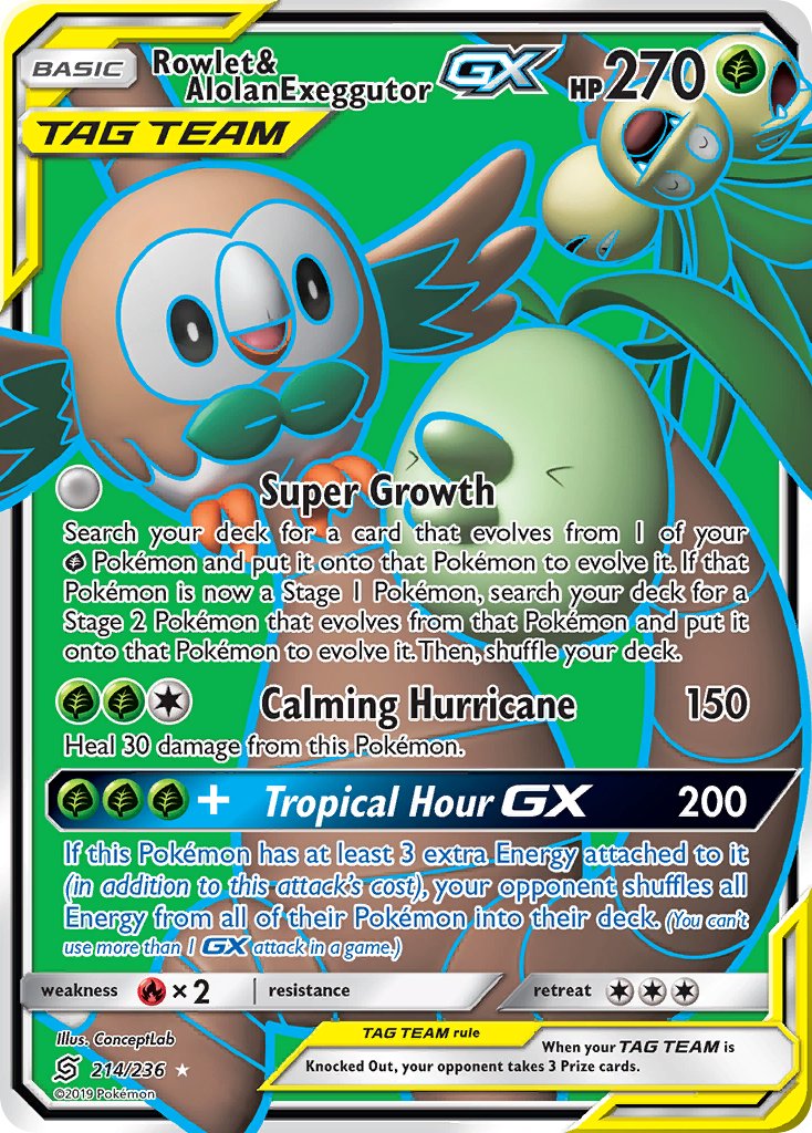 Rowlet & Alolan Exeggutor-GX - 214 - Unified Minds