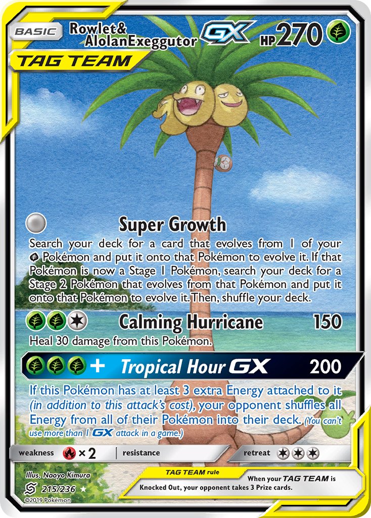 Rowlet & Alolan Exeggutor-GX - 215 - Unified Minds