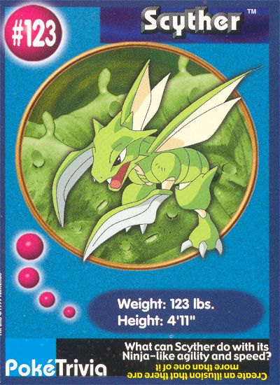 Scyther - 123 - Burger King  - front